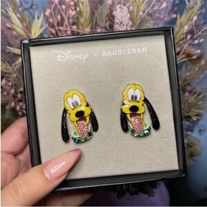NEW IN BOX Disney x Baublebar statement Pluto earrings